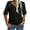Black, variant on Women's Summer V-neck Solid Color Half Sleeve Match Simple Casual T-shirt Tops