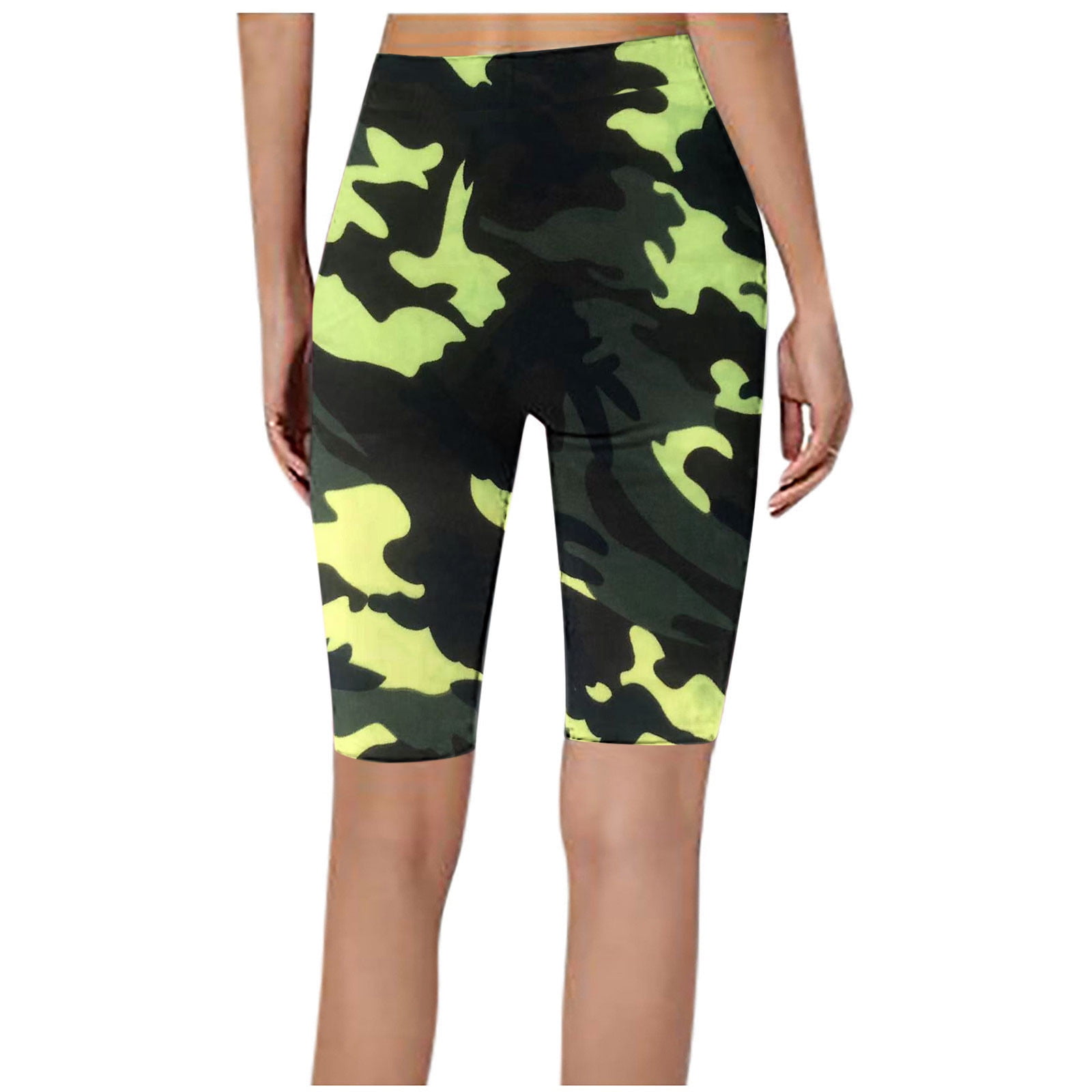 Fanxing Camo Biker Shorts For Women Plus Size High Waisted Workout Gym Yoga Leggings Summer Stretch Tummy Control Running Shorts Mint Green L Walmart