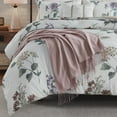 thumbnail image 5 of Cotton Bedding Set 7 Piece Printed Seersucker Comforter Set with Throw Blanket Taupe/Blush King/Cal King,Comforter Set, 5 of 21