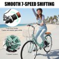 thumbnail image 6 of Ktaxon 24 Inch Folding Beach Cruiser Bike, 7 Speed Womens Bike with Foldable Basket, Lock & Rack, Green, 6 of 9