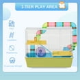 thumbnail image 4 of PawHut 23" 3-Tier Hamster Cage with Wheel and Water Bottle, Light Blue, 4 of 10