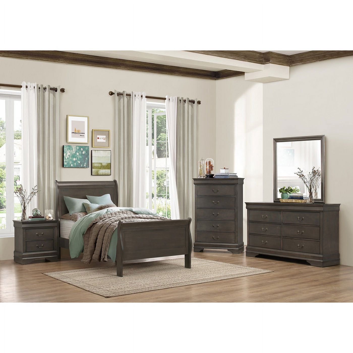 Homelegance 2147SG-6 Mayville Collection Mirror, Stained Grey - 38.25 x 0.75 x 38.25 in.