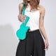 thumbnail image 5 of Bolso de mensajero brillante a la moda para mujer, bolso de hombro de guitarra de cuero PU sólido (verde), 5 of 6