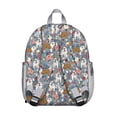 thumbnail image 3 of Bulldog Dog and Flower Florals Backpack Backpack for School,Cute School Bag,Schoolbag with Adjustable Shoulder Straps & Padded Back,13.8"x11.4"x6", 3 of 6
