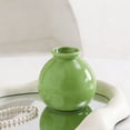 thumbnail image 3 of 1 Pc Round Mini Ceramic Vase Wide Mouth Small Vase for Dried Flowers Hydroponics Home Decor 7cm, Green, 3 of 8