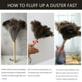 thumbnail image 5 of 2PCS Ostrich Feather Duster 16 Inch Fluffy Natural with Wood Handle Reusable Washable for Cleaning Keyboard,Home,Car,Office Ostrich Feather Duster, 5 of 7
