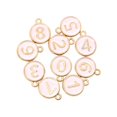 thumbnail image 2 of Número 0-9 de aleación mixta DIY pendiente llavero suministros para manualidades accesorio decorativo elegante superficie lisa de moda de doble Rosa Sunnimix Encantos de letras de esmalte, 2 of 8