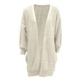 thumbnail image 6 of DHFJKG Women Knitted Cardigan Longline Solid Color Open Front Sweater Wrap Draped Outerwear Soft Loose Fit Trendy Coat, 6 of 6