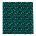 thumbnail image 3 of Ambesonne Tropical Shower Curtain, Leaves Hibiscus Plumeria, 69"Wx75"L, Indigo Jade Green, 3 of 5