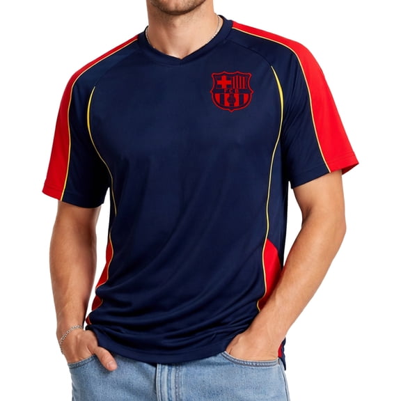 Icon Sports FC Barcelona Shirt - Officially Liecensed Jersey | Highlight, Navy, Small