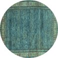 thumbnail image 1 of Ahgly Company Indoor Round Abstract Light Blue Modern Area Rugs, 7' Round, 1 of 4