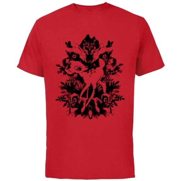 Disney Bambi Ink Drawing - Short Sleeve Cotton T-Shirt for Adults -Customized-Red