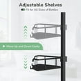 thumbnail image 6 of Corner Shower Caddy Tension Pole, 4-Tier Rustproof Shower Shelves for Bathtub Shampoo Storage, 51-121 Inch Adjustable Shower Tension Rod Organizer, Black, 6 of 9