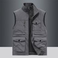 thumbnail image 2 of Fengqque Gilet Cargo Léger pour Homme à Multiples Poches pour Plein Air Randonnée Pêche Camping Gris 10(TTG), 2 of 4