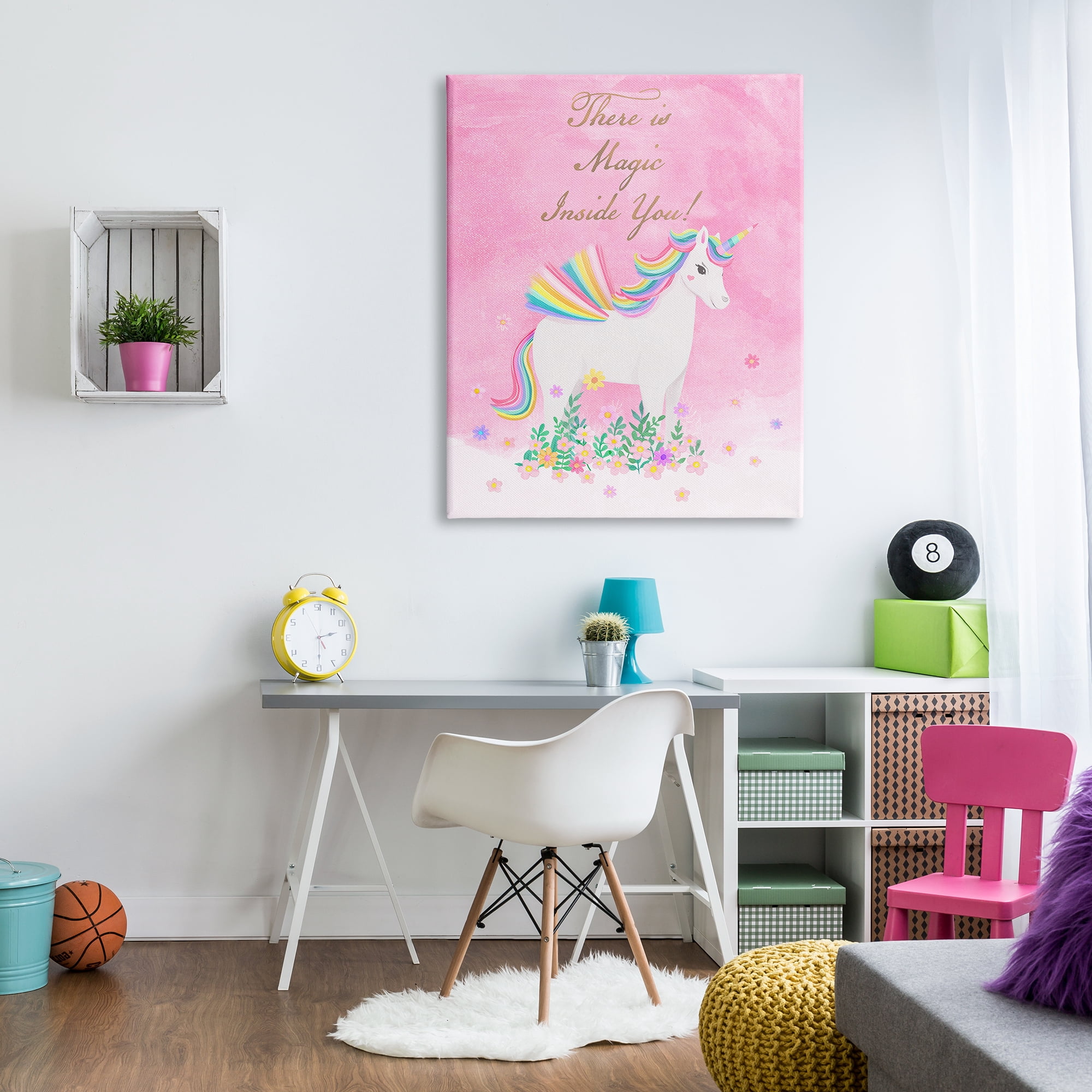 Stupell Industries Magic Inside You Unicorn Fairy Tales & Fantasy Painting Gallery Wrapped Canvas Print Wall Art, 36 x 48