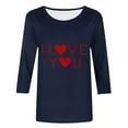 thumbnail image 4 of Wowcloth Woman's Valentine Print Pullover, Round Neck with Three-Quarter Sleeves, Fashionable Casual Comfort for Valentine's Day and Daily Wear, 4 of 5