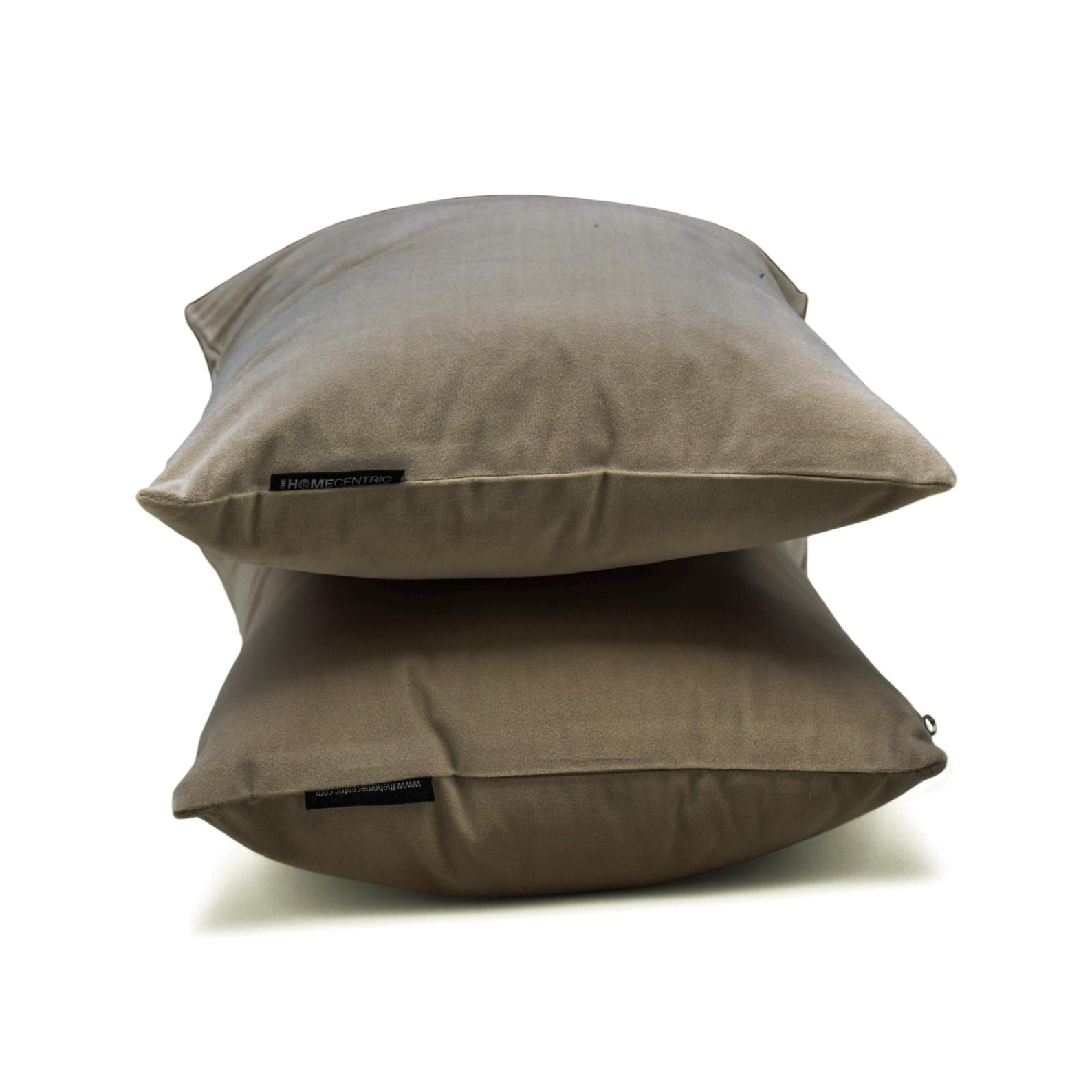 Taupe Luxury Lumbar Pillow Cover 12"x16" | Pack of 2 Modern Velvet Oblong Pillow Cover Solid | Plain Solid Pillowcases for Bed, Couch & Sofa, Modern Home Décor - Taupe Velvet Dream