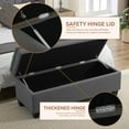 thumbnail image 4 of 51" Fabric Storage Ottoman Bench, Tufted Upholstered Rectangle Storage Bench with Hinge for End of Bed Bedroom Living Room Hallway (Dark Gray), 4 of 10