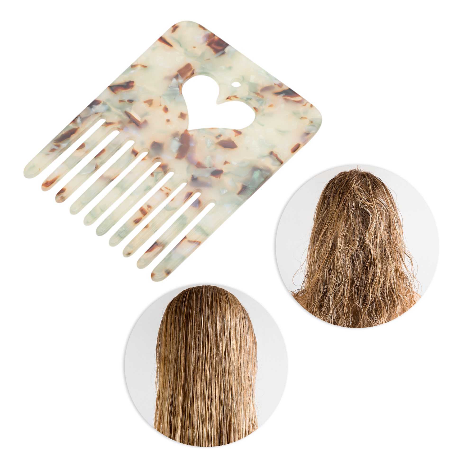 Unique Bargains 1 Pc Styish Portable Heart Shaped Hair Insert Comb Coffee Color