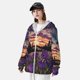 thumbnail image 3 of Fotbe Starry Night Purple Irises Chaqueta con Protección Solar UPF 50+ para Hombre y Mujer, Camisa con Capucha y Bolsillos-Small, 3 of 7