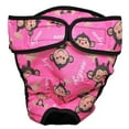 thumbnail image 3 of FDC Washable Female Dog Diaper Reusable for Large Big Breeds  PINK Monkey sz X-Large (waist: 22" - 28"), 3 of 6