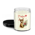 thumbnail image 2 of Happy Valentine's Day Abyssinian holding flowers Soy Wax Candle Cat Lover Kitten Owner Gifts 16oz White Vanilla Candle - 03005, 2 of 5