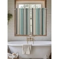 thumbnail image 4 of Teal Blue Striped Living Room Curtains 2 Panel, Farmhouse Stripes Modern Abstract Art Cafe Window Treatment, Farmhouse Bedroom Bathroom Kitchen Curtains Drapes 104"x54", 4 of 6