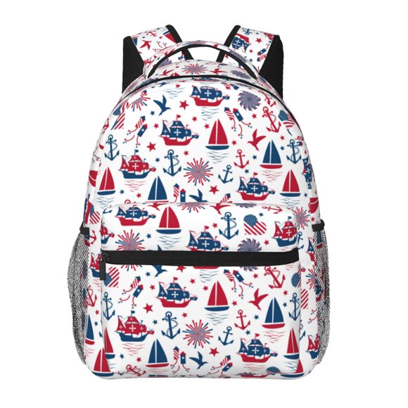 Saiise Happy Columbus Day for Lightweight Canvas Backpack Ergonomic School Daypack Laptop Sleeve Multi Compartment Travel Hiking Gift Stand Upright-One Size
