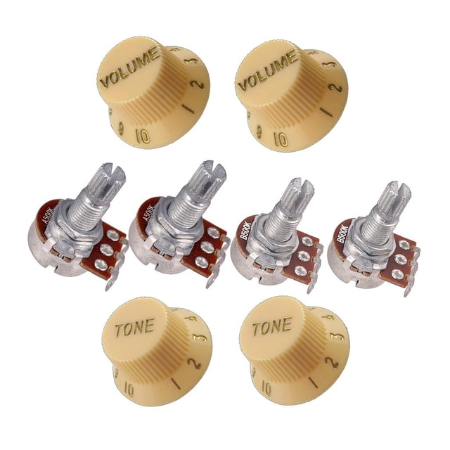 Potenció Guitarra 4x Potenciómetros de sonido A500K B500K Reempzo de para Guitarra Eléctrica con de Control de Yuyangstore Potenciómetro de guitarra