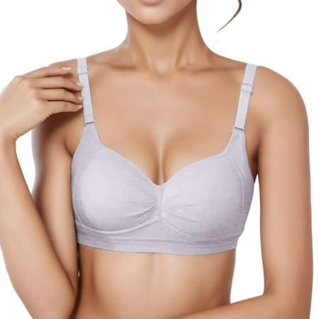 Xiaoxatg Women s Comfortable And Sexy Transparent Shoulder Strap Cordless Backless Spongeless With Convertible Shoulder Straps Women Bras plus Size Front Closure