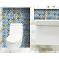 thumbnail image 6 of HomeRoots 400267 6 x 6 in. Madison Vintage Mosaic Blue Peel & Stick Tiles, 6 of 9