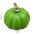 thumbnail image 2 of Artificial Foam Pumpkin Decor, 3 x 3 Inch Mini Fake Pumpkin Model for Halloween Fall Thanksgiving Tabletop Centerpiece Home Party Indoor Outdoor Decoration（Green）, 2 of 3