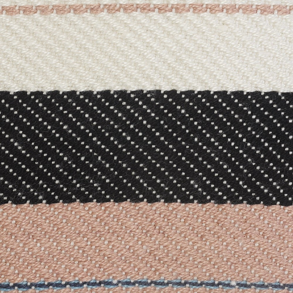 Ox Bay 24" x 24" Hand-Woven White/ Pink Geometric Resistant Polyester Pillow Cover