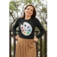 thumbnail image 3 of Old Glory Womens Halloween Artist Palette Costume Long Sleeve T Shirt, 3 of 6