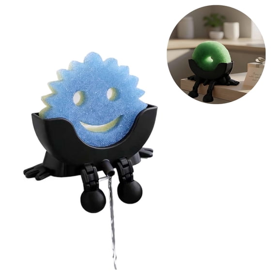 Cute Hanging Sponge Holder with Drainage - Keeps Your Sponge Dry & Smiling, Funny Sponge Stand for Kitchen Sink, 3D Printing Countertop Sponge Holders
