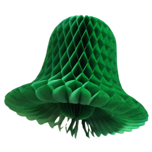 3-pack 9 Inch Hanging Honeycomb Tissue Paper Bell Decoration, Light Green, by Devra Party
