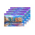 thumbnail image 4 of MKHERT Stormy Reflection of The City Abstract Cityscape Painting Placemats Table Mats for Dining Room Kitchen Table Decoration 12x18 inch,Set of 4, 4 of 4