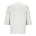 thumbnail image 5 of Odbmxy Womens Plus Tshirts Summer 3/4 Sleeve Tops for Women Trendy Holiday Basic Casual Loose Solid Color Tops,White 3XL, 5 of 5