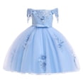 thumbnail image 2 of Shldybc Girls' Tulle Flower Princess Wedding Party Dresses for Toddler and Baby Girl Gown Net Yarn Mesh Bow Ruffles Dresses, 2 of 8