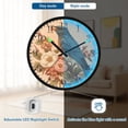 thumbnail image 5 of Voice Activated Clock with Glow Light 12 Inch Large Silent Wall Clock Battery Operated for Home Decor Bluebird on Elegant Branch, 5 of 8