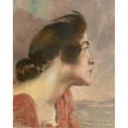 thumbnail image 2 of Albert Besnard 15x18 Black Ornate Wood Framed Double Matted Museum Art Print Titled - Head of a Young Girl (1928), 2 of 5