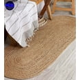 thumbnail image 2 of MDS Hand Woven Jute Area Rug 2x8 feet - Natural Burlap Braided Reversible Oval Rugs for Home Decor, Living Room, Kitchen, Entryway Rug, Rustic, Natural Look Rug -Farmhouse (2'x8'), 2 of 6