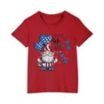 thumbnail image 2 of Aboser 4th of July Kids Graphic Tees 5T Toddler Girls T-Shirts Cute Gnomes Print Tops Casual Short Sleeves Tees Size 110 to 150 American Flag T Shirt Daily Wear, 2 of 5