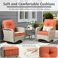 thumbnail image 6 of Ovios 3 Pieces Patio Furniture Set 2 Swivel Rocking Chairs Wicker Glider Chairs with Side Table for Backyard or Balcony, 6 of 8
