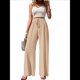 thumbnail image 1 of Pantalones de Salón de Pierna para Mujer, Cintura Alta, Ajustables, con Nudo de Lazo, Holgados. Albaricoque S, 1 of 10