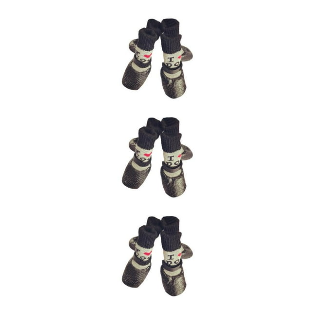 Zapatos para mascotas Greeniant 4 piezas botas de nieve para lluvia suela de goma media gruesa negro