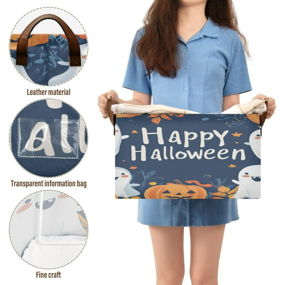 BZSMCE Collapsible Fabric Cube Storage Bins Ghosts and Pumpkins Print Design Pattern Storage Box