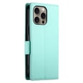 thumbnail image 3 of For IPhone 16 Pro Wallet Case Flip Card Holder,PU Leather Side Buckle Magnetic Frosted Women Men Cover,Green,For iPhone 16 Pro, 3 of 7