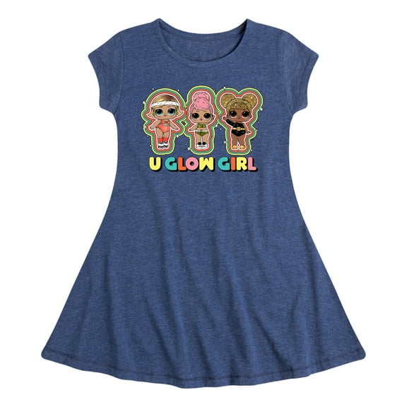 LOL Surprise! Dolls - U Glow Girl - Girl Group - Toddler & Youth Girls Fit & Flare Dress