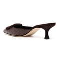 thumbnail image 4 of XYD Women Leather Heeled Mules Pointed Closed Toe Buckle Kitten Heel Slip On Slides Sandals Shoes Size 9 Brown, 4 of 4